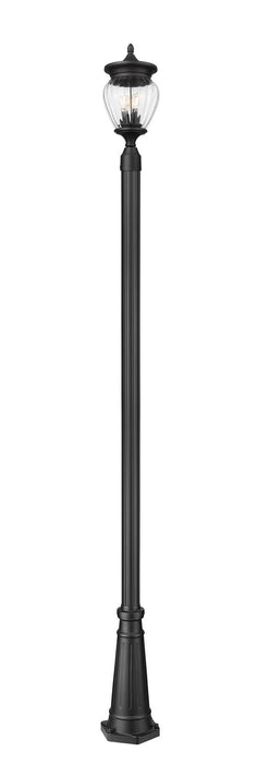 Z-Lite 5016PHMR-5011P-BK Three Light Outdoor Post Mounted Fixture, Black