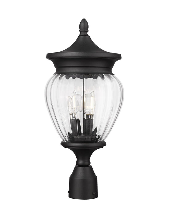 Z-Lite 5016PHMR-BK Three Light Outdoor Post Mount Fixture, Black