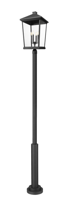 Z-Lite 568PHXXLR-5010P-BK Four Light Outdoor Post Mount Fixture, Black