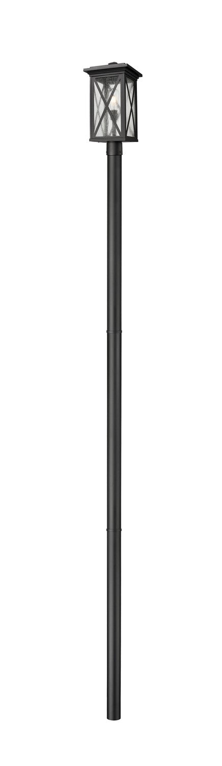 Z-Lite 583PHBR-5009P120-BK One Light Outdoor Post Mount Fixture, Black