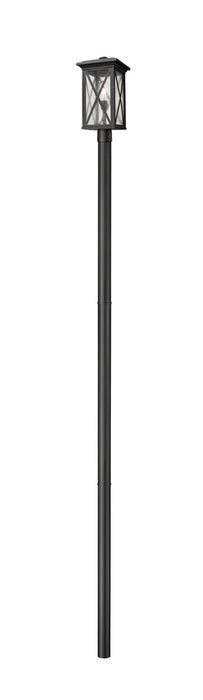 Z-Lite 583PHBR-5009P120-BK One Light Outdoor Post Mount Fixture, Black