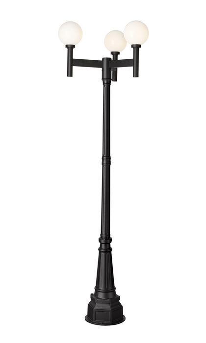 Z-Lite 597MP3-564P-BK Three Light Outdoor Post Mount Fixture, Black