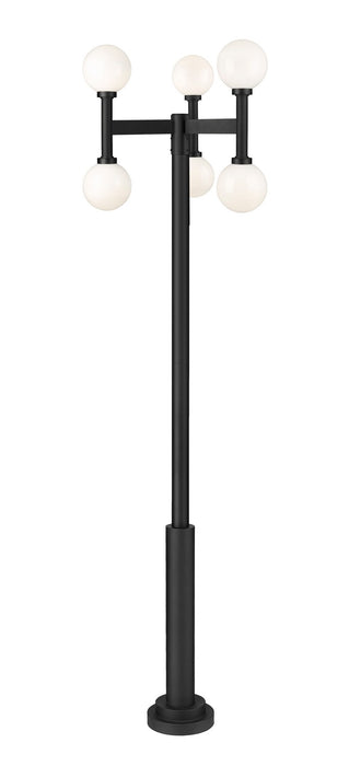 Z-Lite 597MP6-5010P-BK Six Light Outdoor Post Mount Fixture, Black