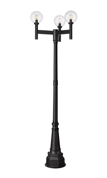 Z-Lite 599MP3-564P-BK Three Light Outdoor Post Mount Fixture, Black