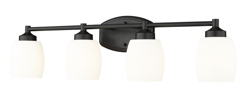 Z-Lite 745-4V-MB Four Light Vanity, Matte Black
