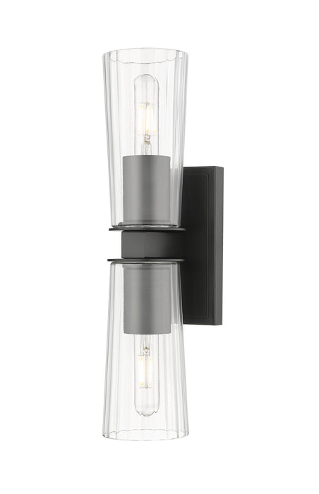 Z-Lite 826-2S-MB Two Light Wall Sconce, Matte Black