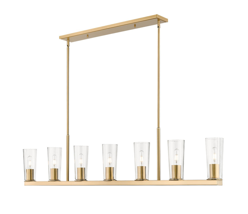 Z-Lite 826-7L-MGLD Seven Light Linear Chandelier, Modern Gold