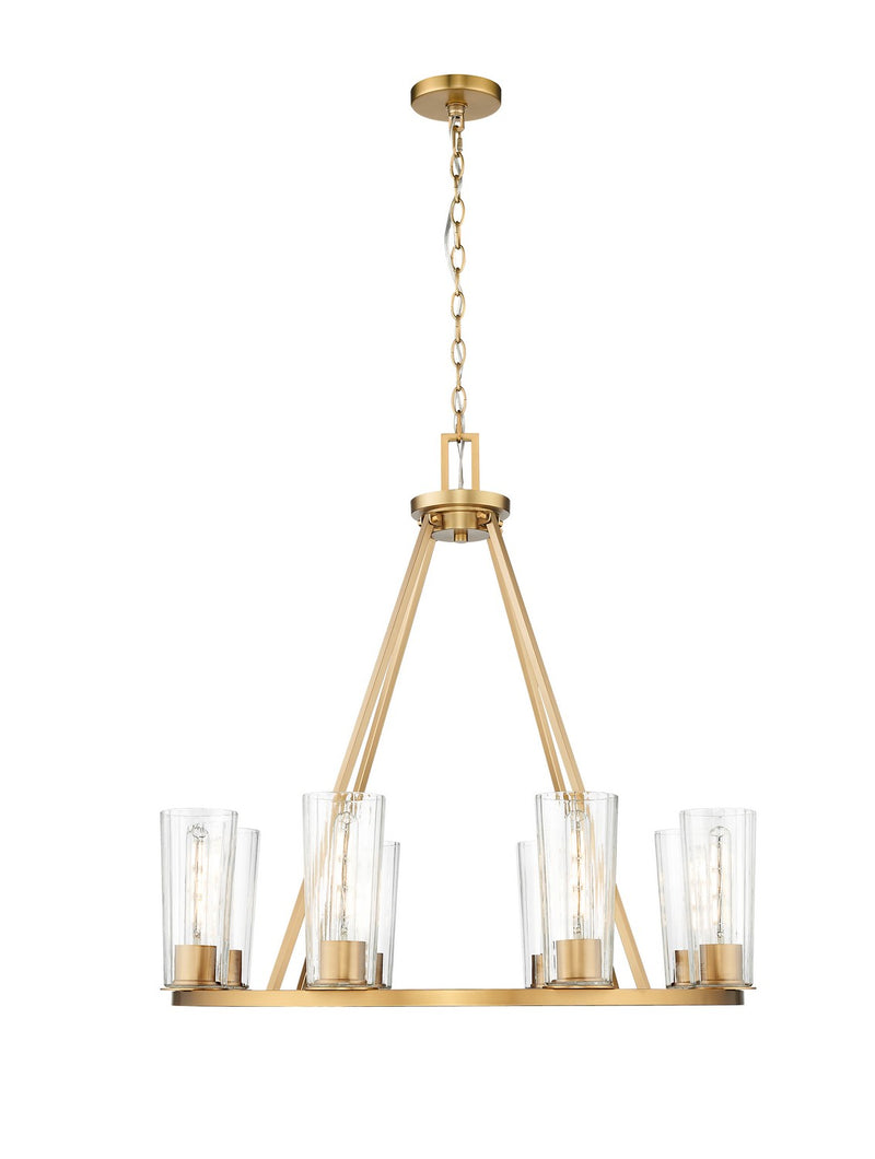 Z-Lite 826-8MGLD Eight Light Chandelier, Modern Gold