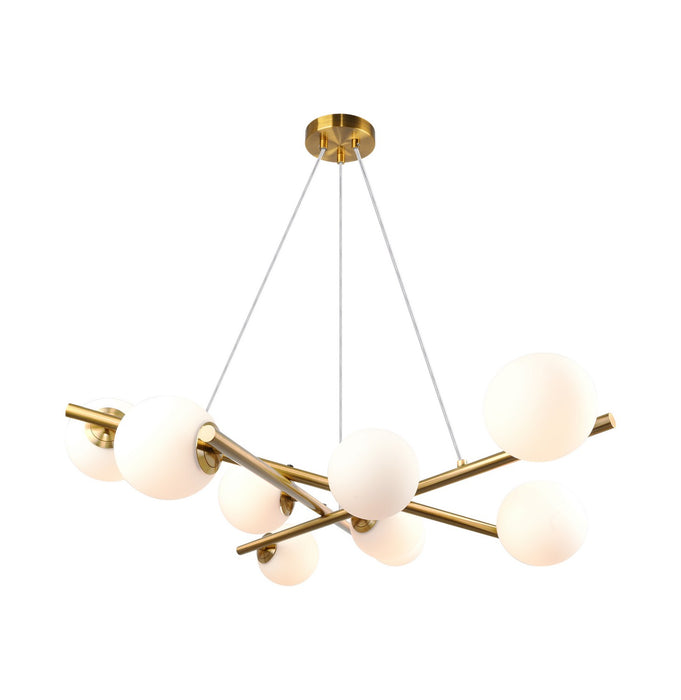 Artcraft AC11979BR Nine Light Chandelier, Plated Brushed Brass