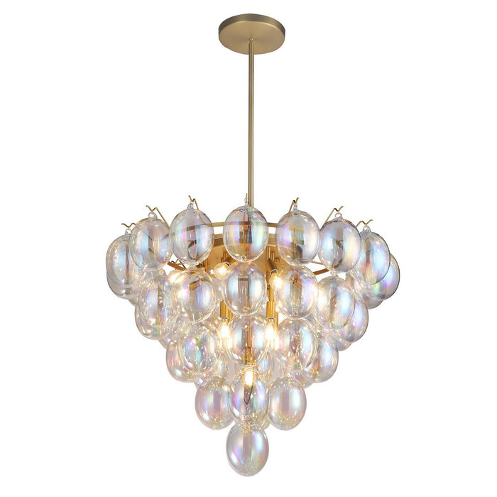 Artcraft AC11994LU 13 Light Chandelier, Brushed Brass, Iridescent