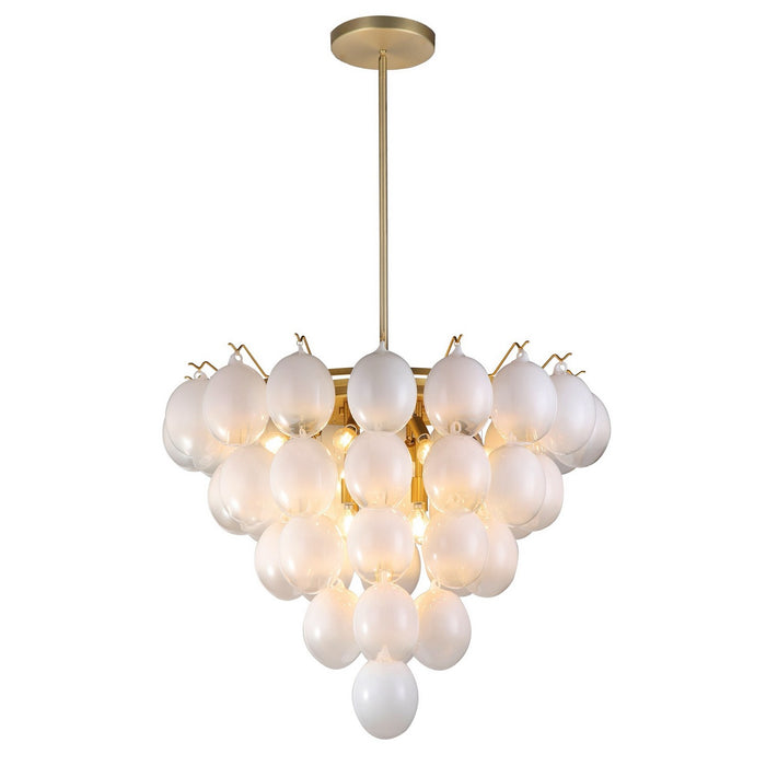 Artcraft AC11994WH 13 Light Chandelier, Brushed Brass, Ombre White