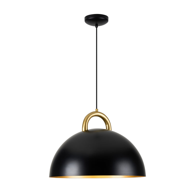 Artcraft AC12000BB One Light Pendant, Black, Rust Brass