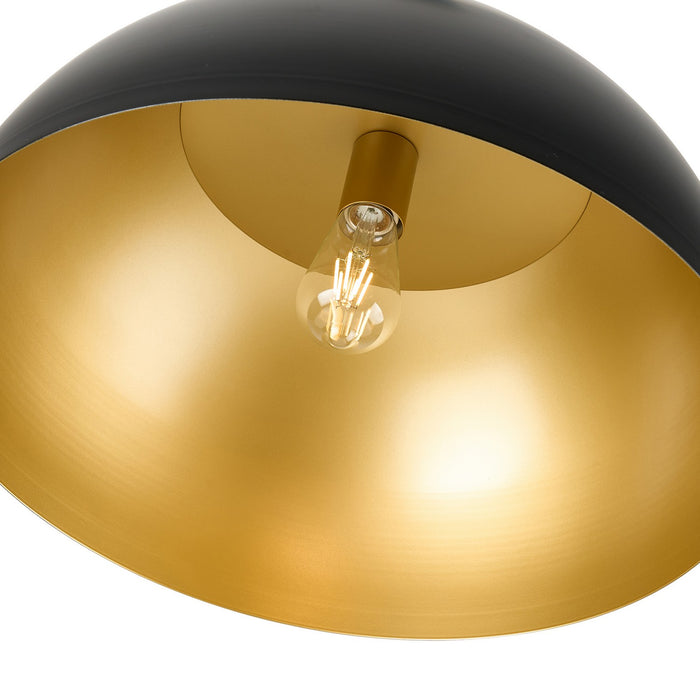 Artcraft AC12000BB One Light Pendant, Black, Rust Brass