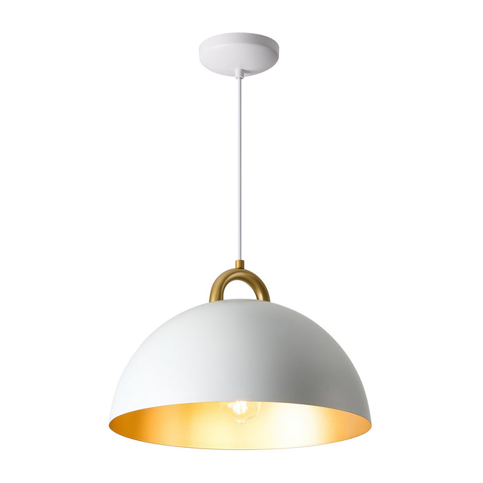 Artcraft AC12000BR One Light Pendant, Gold, White