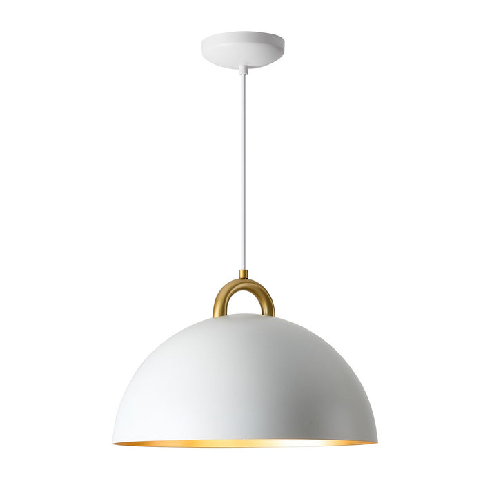 Artcraft AC12000BR One Light Pendant, Gold, White