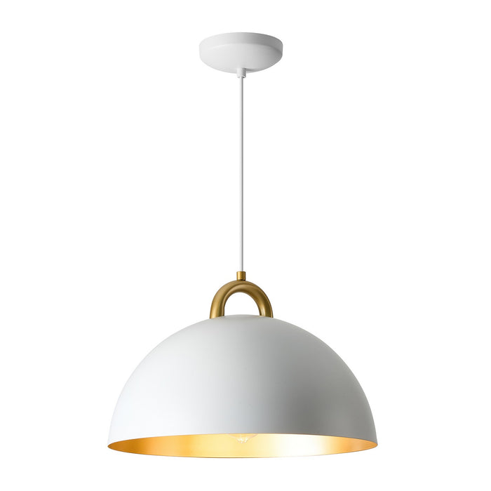 Artcraft AC12000BR One Light Pendant, Gold, White