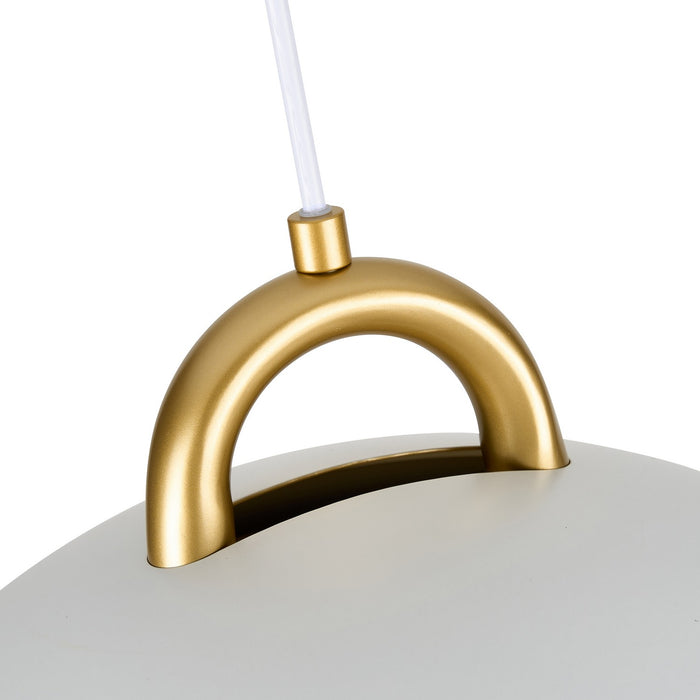 Artcraft AC12000BR One Light Pendant, Gold, White