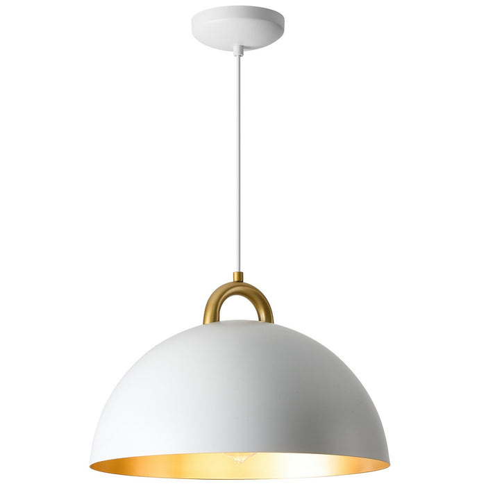 Artcraft AC12000BR One Light Pendant, Gold, White