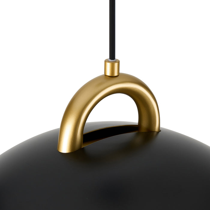 Artcraft AC12001BB One Light Pendant, Black, Rust Brass