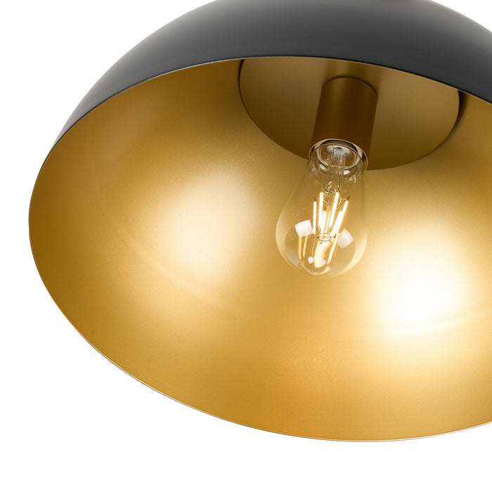 Artcraft AC12001BB One Light Pendant, Black, Rust Brass