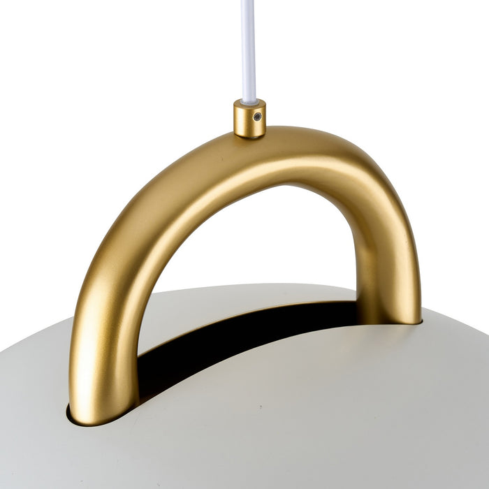 Artcraft AC12001BR One Light Pendant, Gold, White