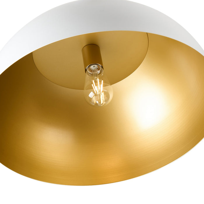 Artcraft AC12001BR One Light Pendant, Gold, White