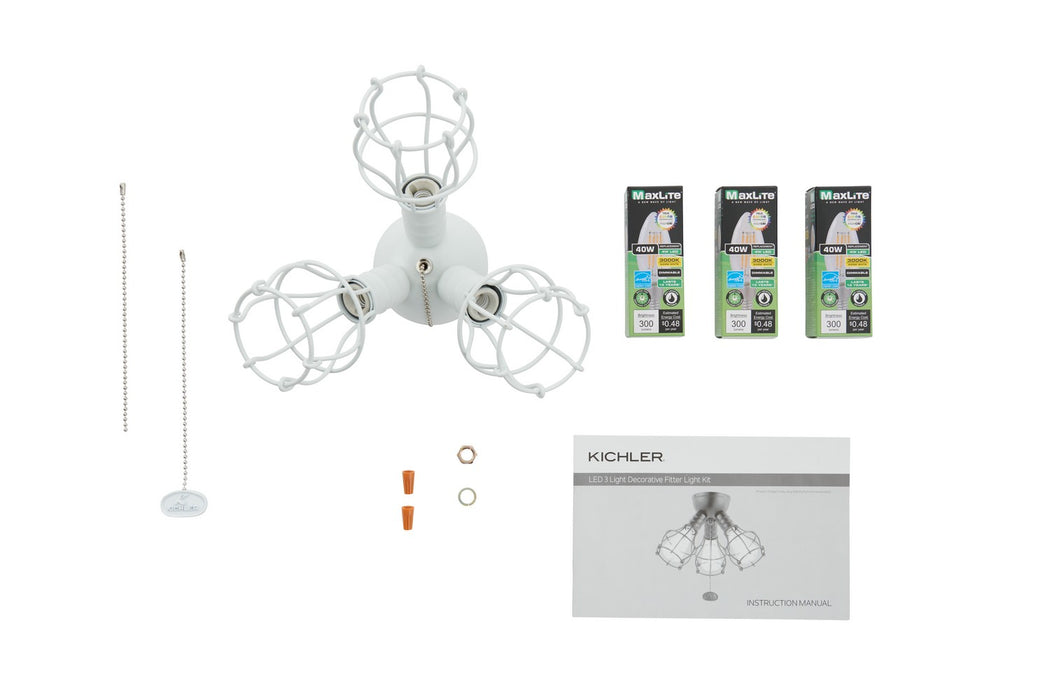 Kichler 380041MWH LED Fan Light Kit, Matte White