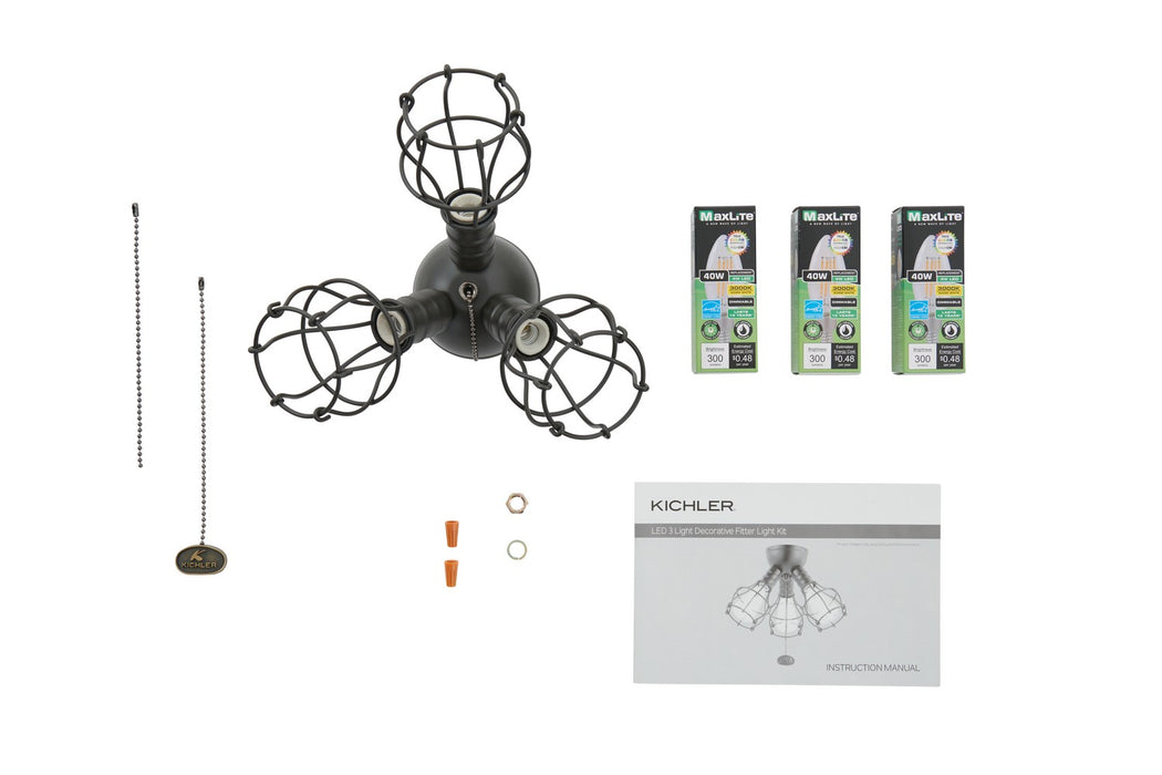 Kichler 380041OZ LED Fan Light Kit, Olde Bronze