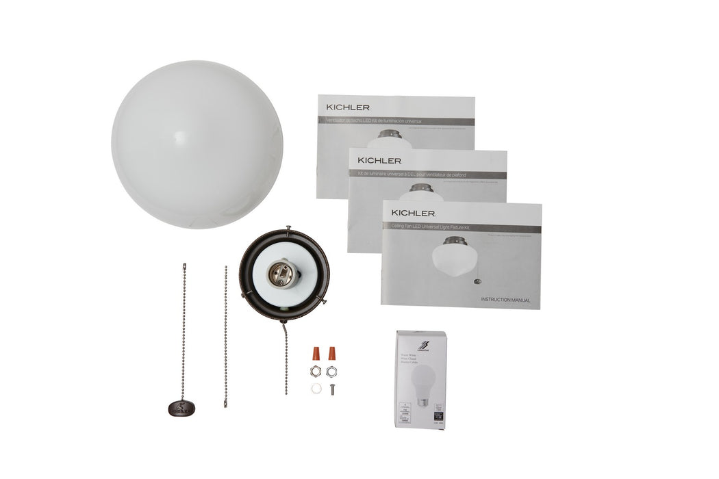 Kichler 380913WCP LED Fan Light Kit, Weathered Copper Powder Coat