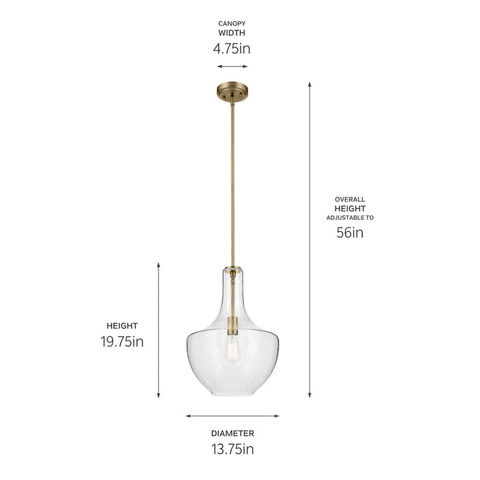 Kichler 42046NBRCS One Light Pendant, Natural Brass