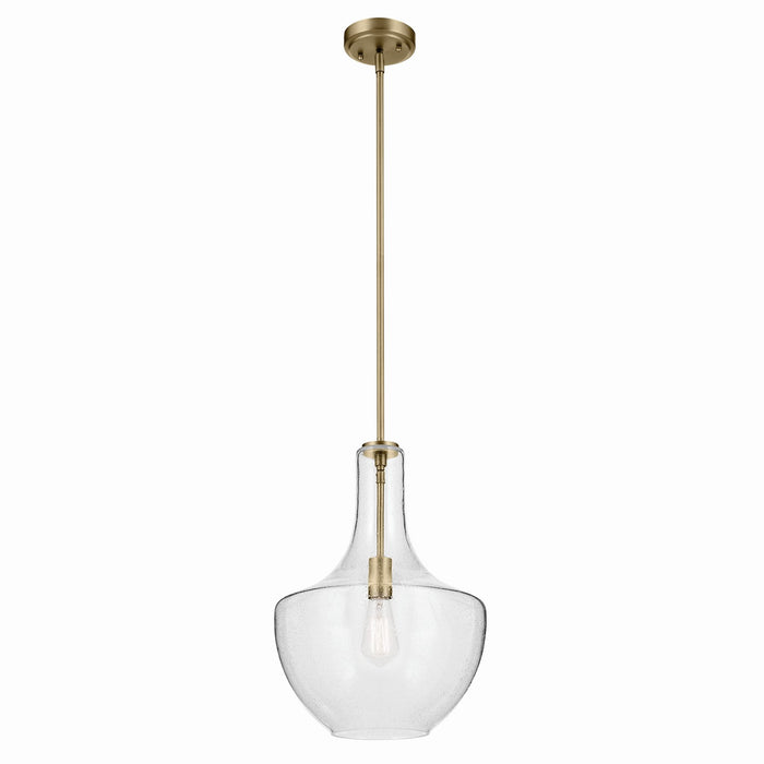 Kichler 42046NBRCS One Light Pendant, Natural Brass