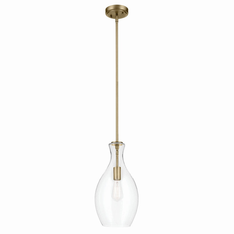 Kichler 42047NBRCS One Light Pendant, Natural Brass