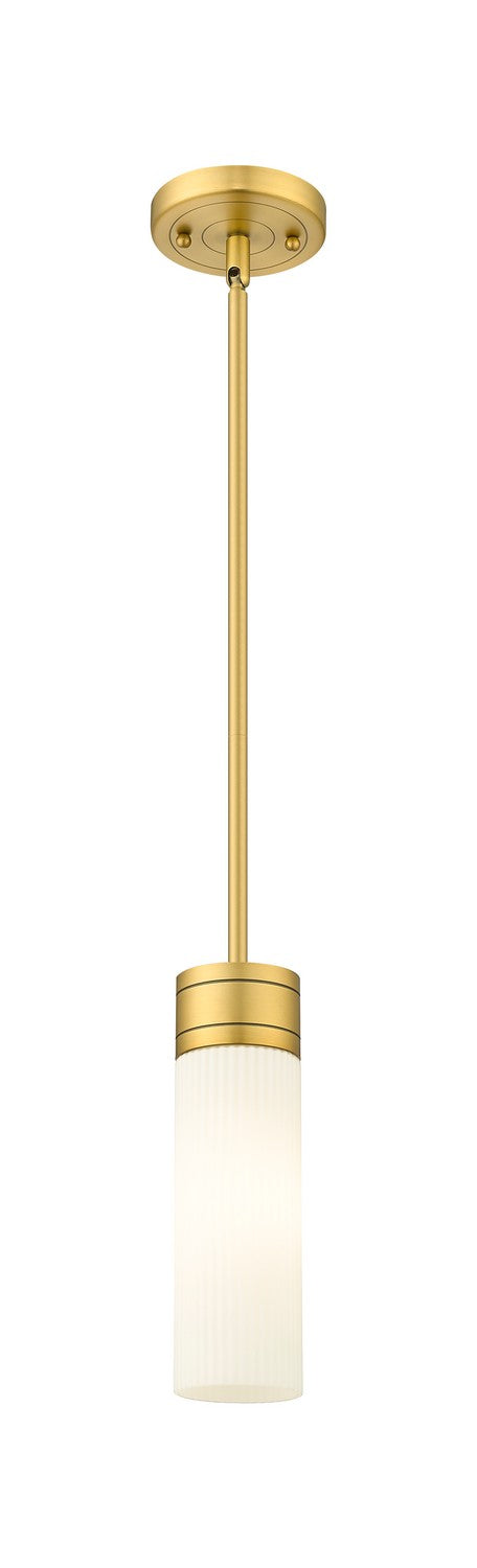 Innovations 617-1S-BB-G617-8SWH One Light Mini Pendant, Brushed Brass