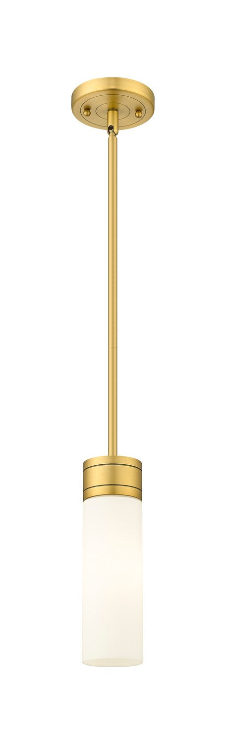 Innovations 617-1S-BB-G617-8WH One Light Mini Pendant, Brushed Brass