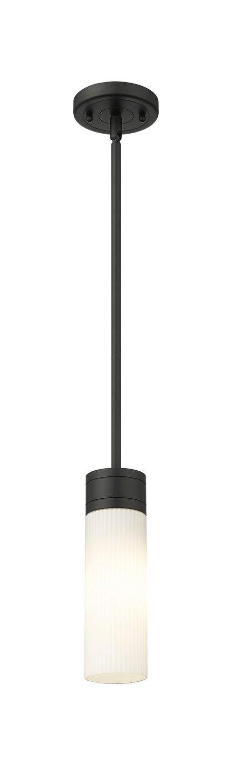 Innovations 617-1S-BK-G617-8SWH One Light Mini Pendant, Matte Black