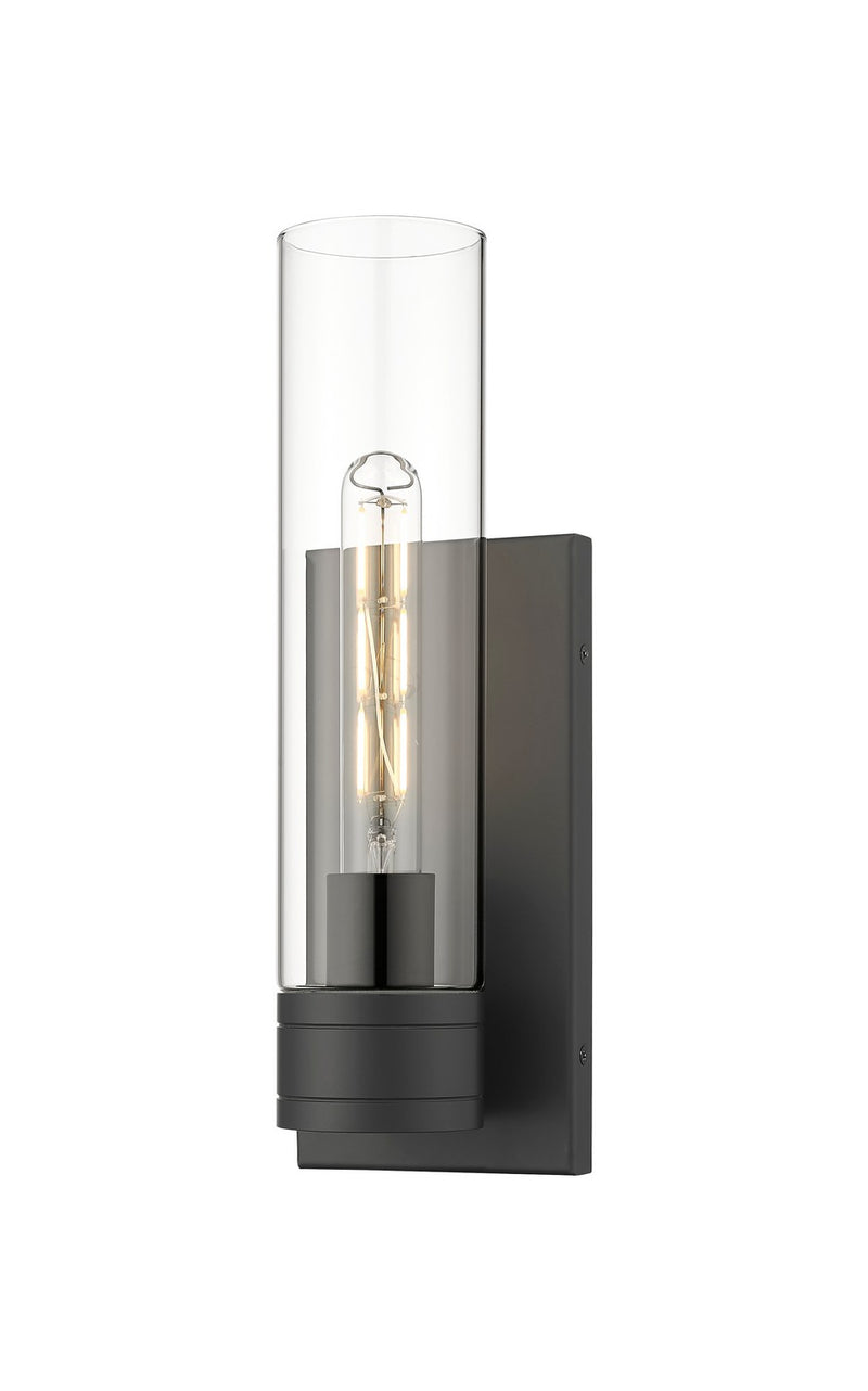 Innovations 617-1W-BK-G617-11CL One Light Wall Sconce, Matte Black