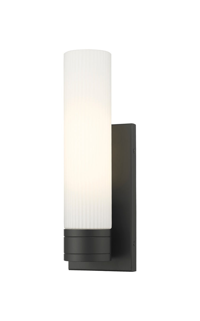 Innovations 617-1W-BK-G617-11SWH One Light Wall Sconce, Matte Black