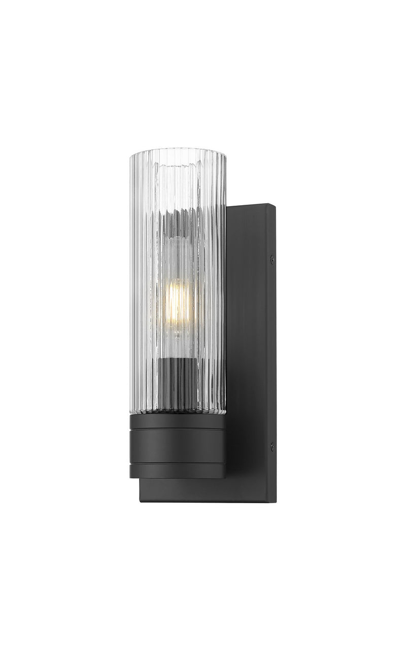Innovations 617-1W-BK-G617-8SCL One Light Wall Sconce, Matte Black