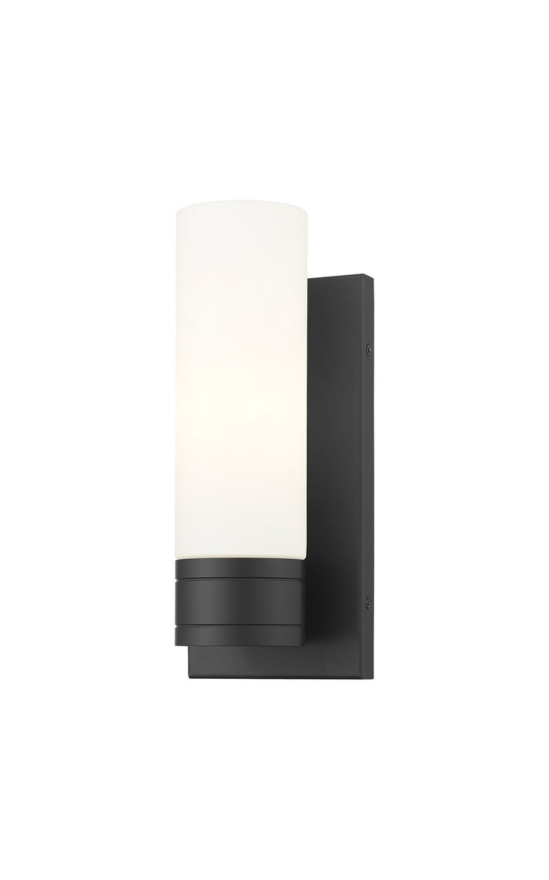 Innovations 617-1W-BK-G617-8WH One Light Wall Sconce, Matte Black