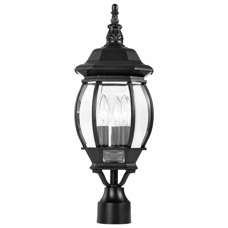 Nuvo Lighting 60-899 Three Light Post Lantern, Textured Black