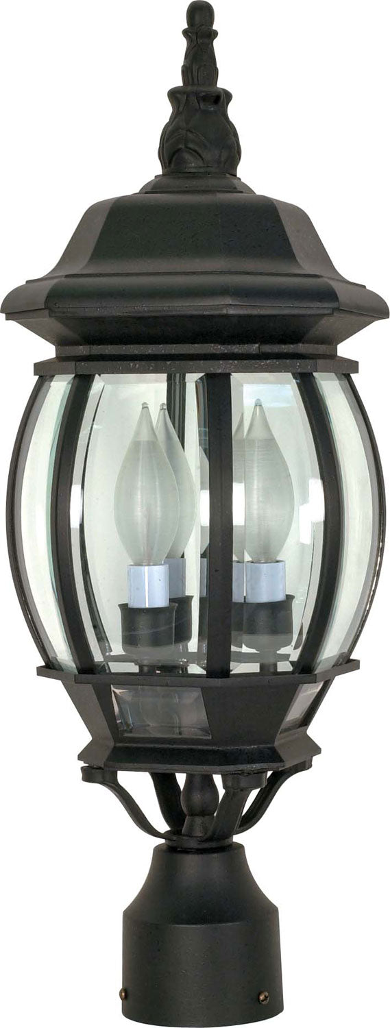 Nuvo Lighting 60-899 Three Light Post Lantern, Textured Black