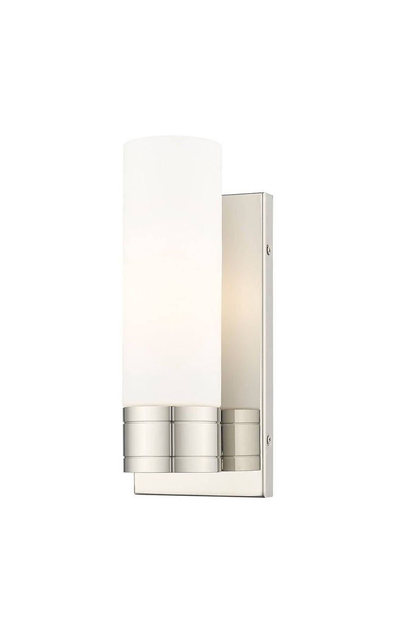 Innovations 617-1W-PN-G617-8WH One Light Wall Sconce, Polished Nickel