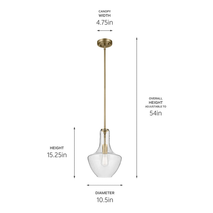 Kichler 42141NBRCS One Light Pendant, Natural Brass