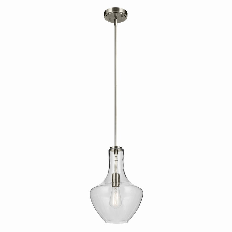 Kichler 42141NI One Light Pendant, Brushed Nickel