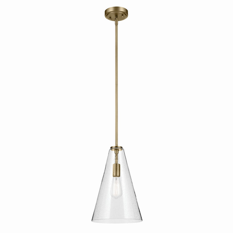 Kichler 42199NBRCS One Light Pendant, Natural Brass