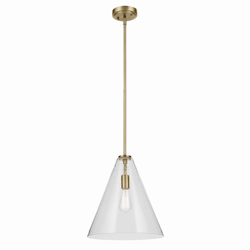 Kichler 42200NBRCS One Light Pendant, Natural Brass