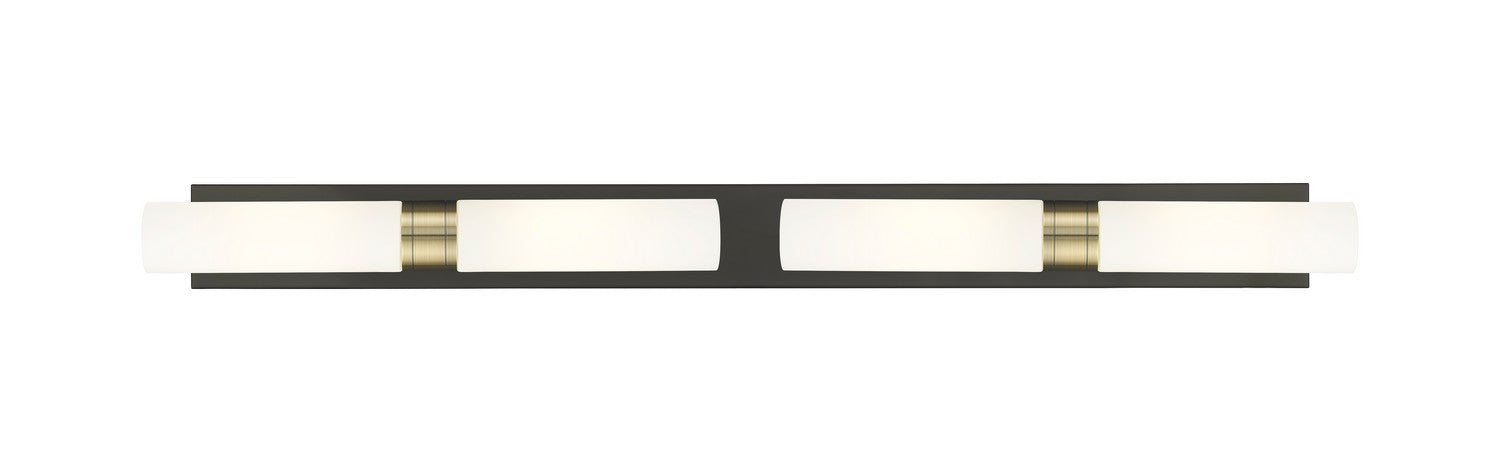 Innovations 617L-4W-BAB-G617-11WH Four Light Bath Vanity, Black Antique Brass
