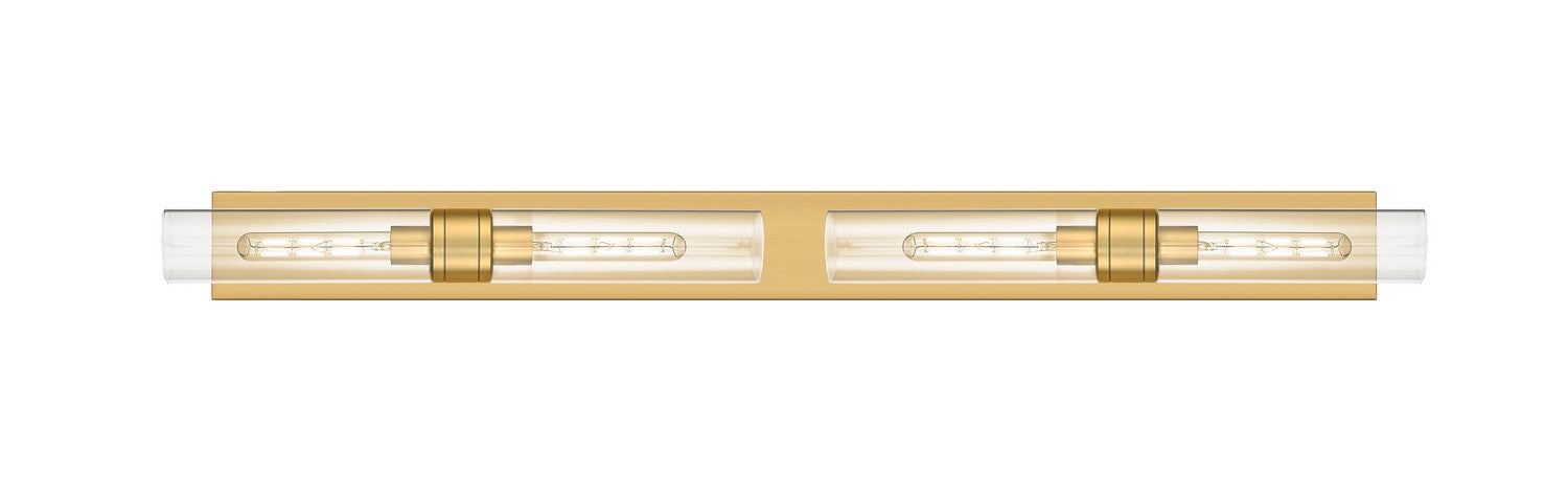 Innovations 617L-4W-BB-G617-11CL Four Light Bath Vanity, Brushed Brass