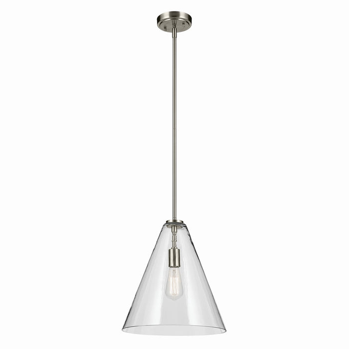 Kichler 42200NI One Light Pendant, Brushed Nickel