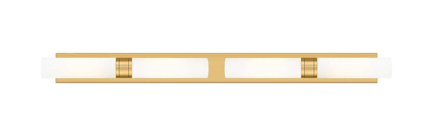 Innovations 617L-4W-BB-G617-11WH Four Light Bath Vanity, Brushed Brass
